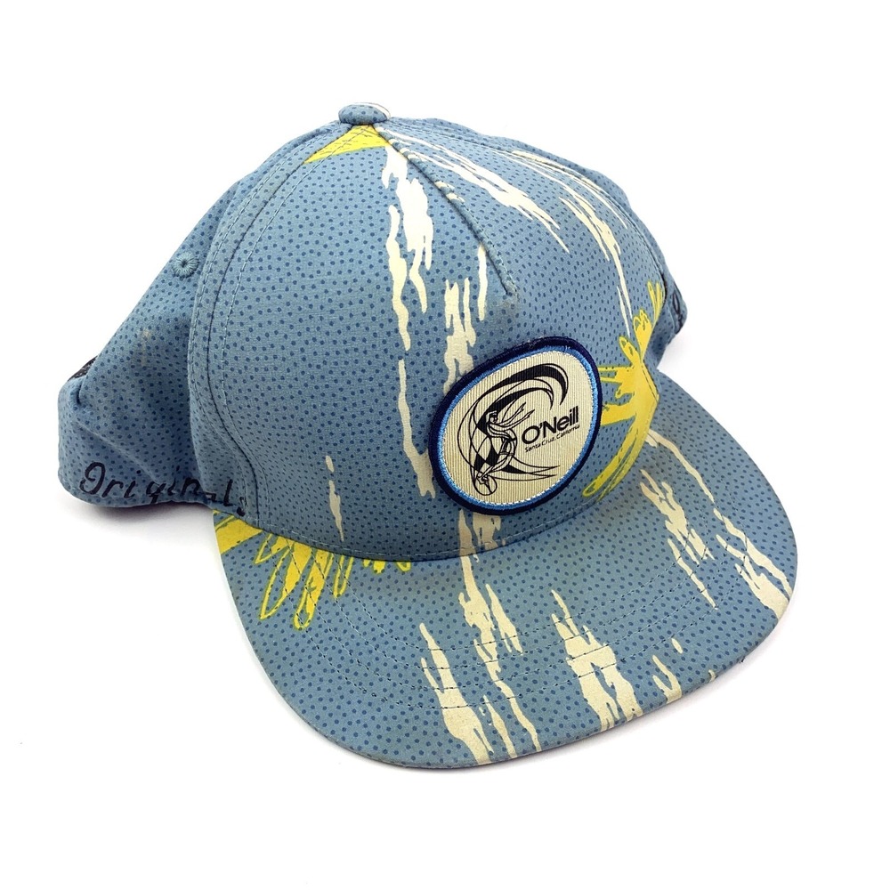 O'Neill Originals 110 Flexfit Tech Snapback Hat Cap Blue Yellow Black Koi Yupoon